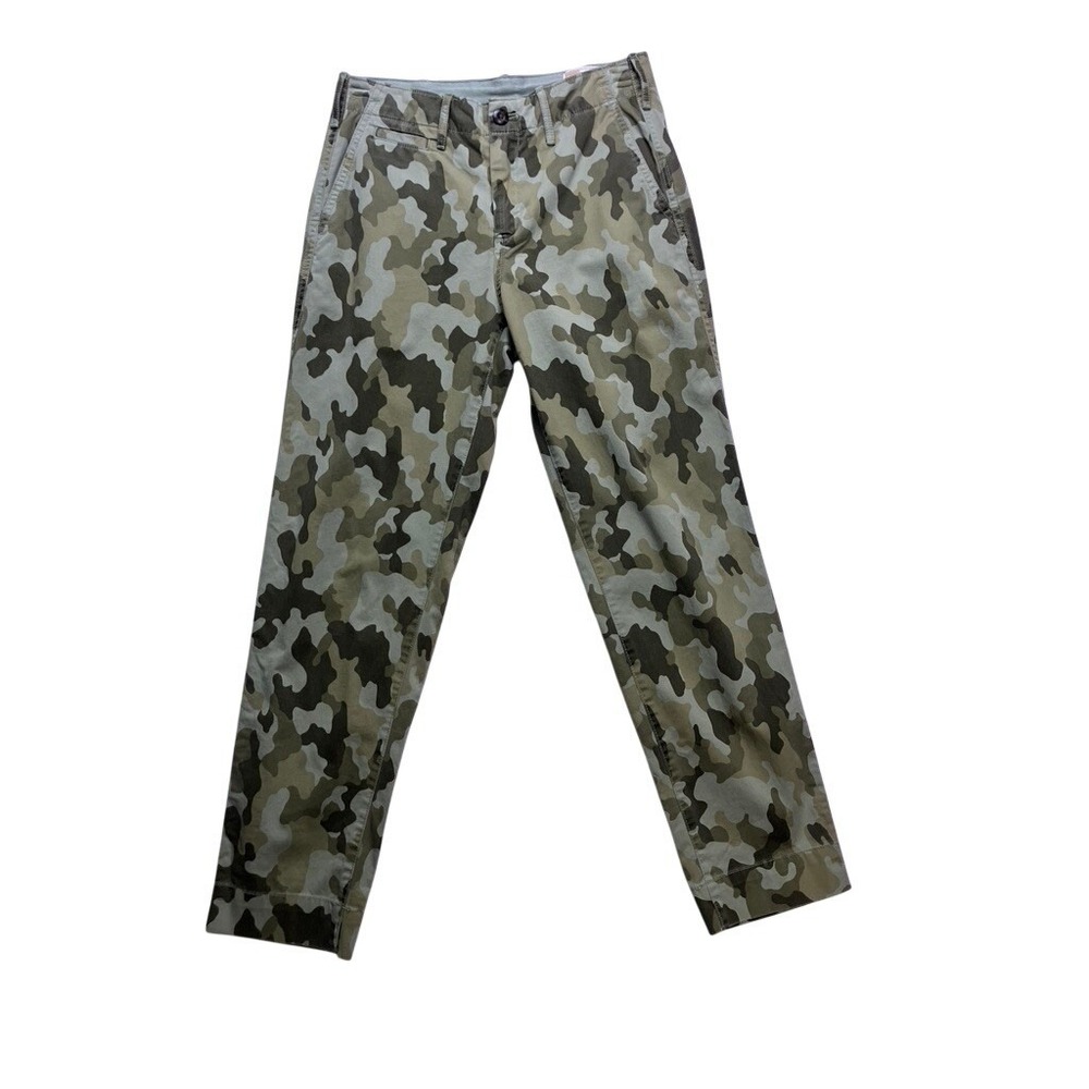 Gap Straight Khaki High Rise‎ Womens 0 Green Camo Chino Pants